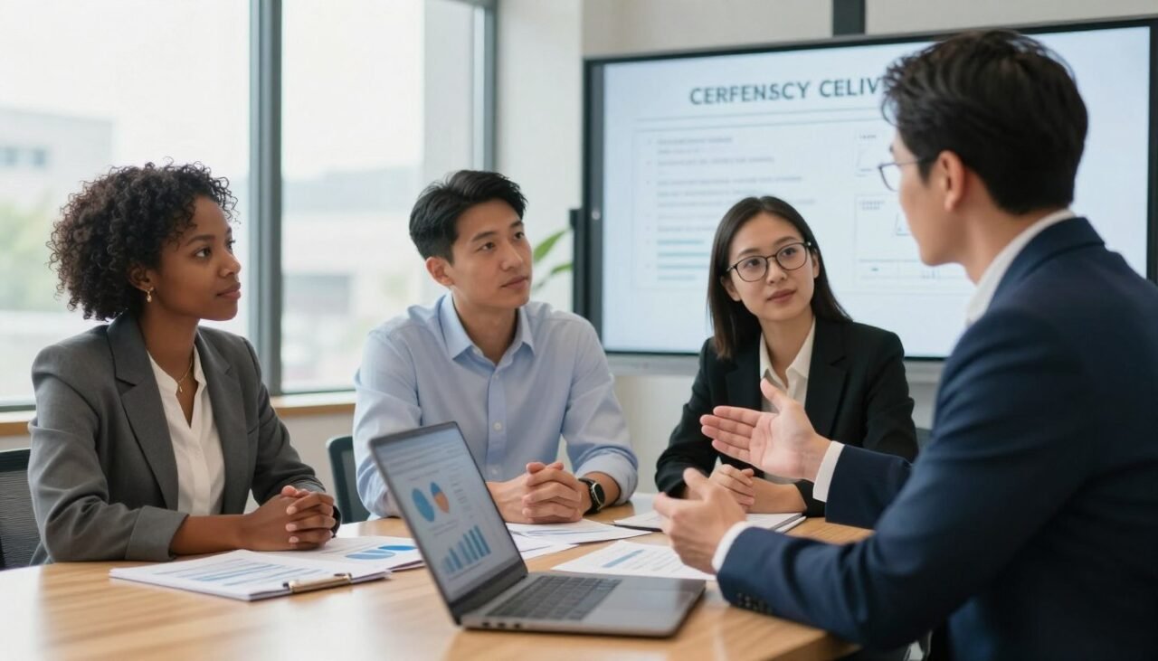 Accounting firm meeting with a business consultant about client referrals